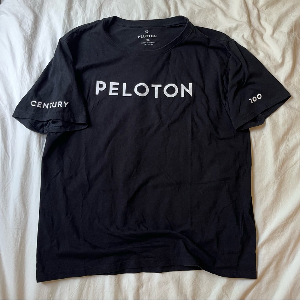 Peloton Century 100 Rides T-Shirt size XL Unisex Black 100% Cotton